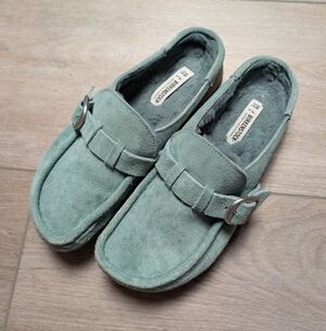 Birkenstock Aqua Blue / Green Suede Loafers Sz 8 / 38